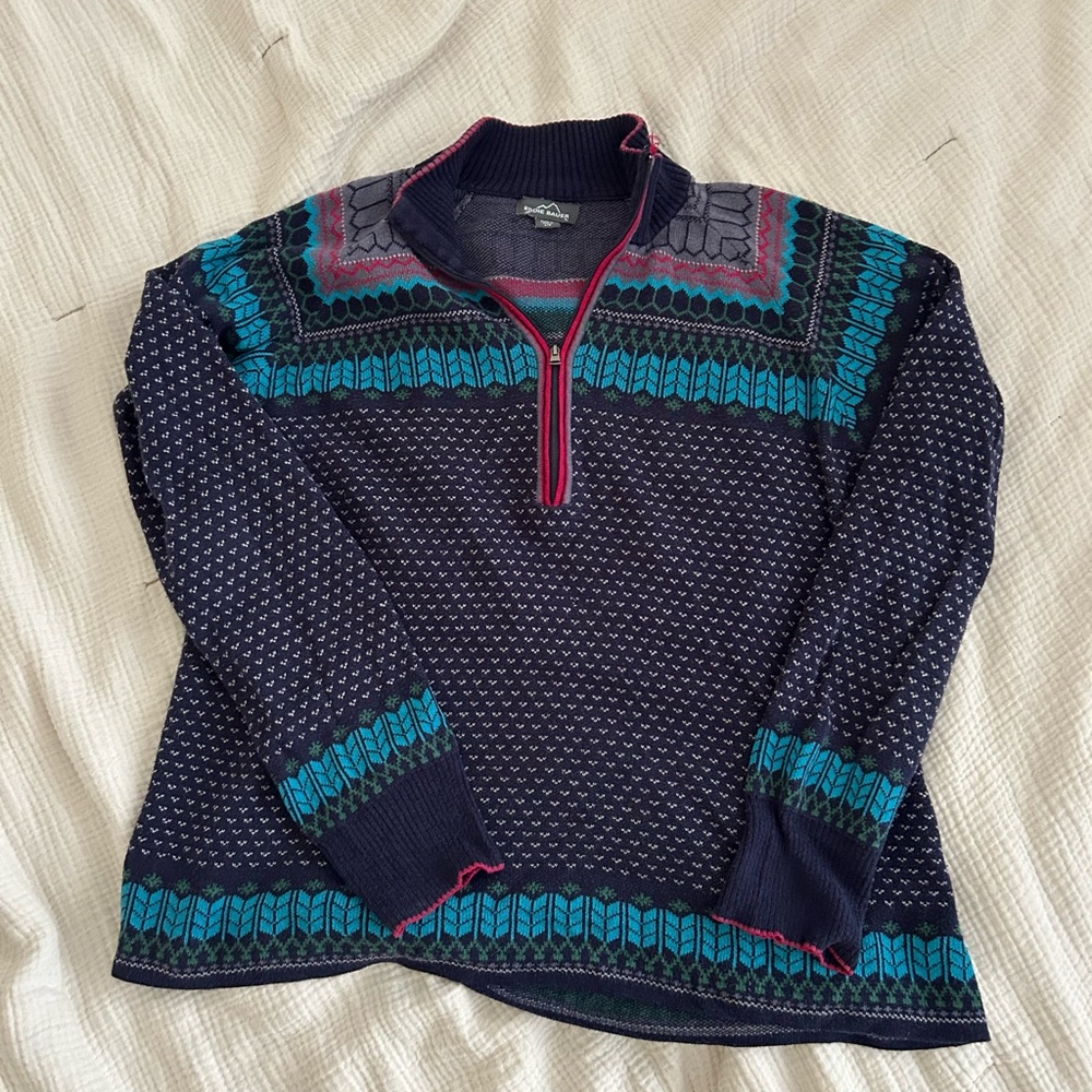 Vintage Eddie Bauer fair isle half zip